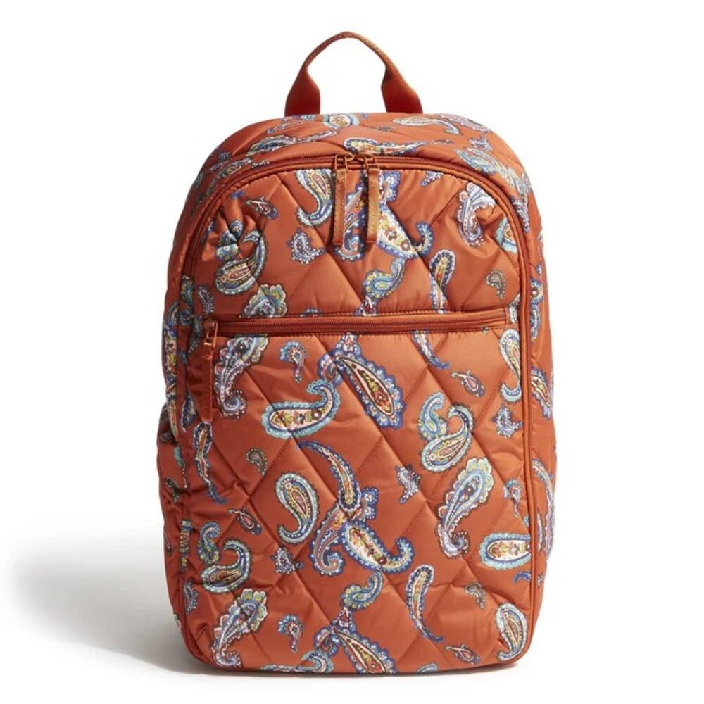 Vera Bradley Manor Paisley Lay Flat Travel Backpack